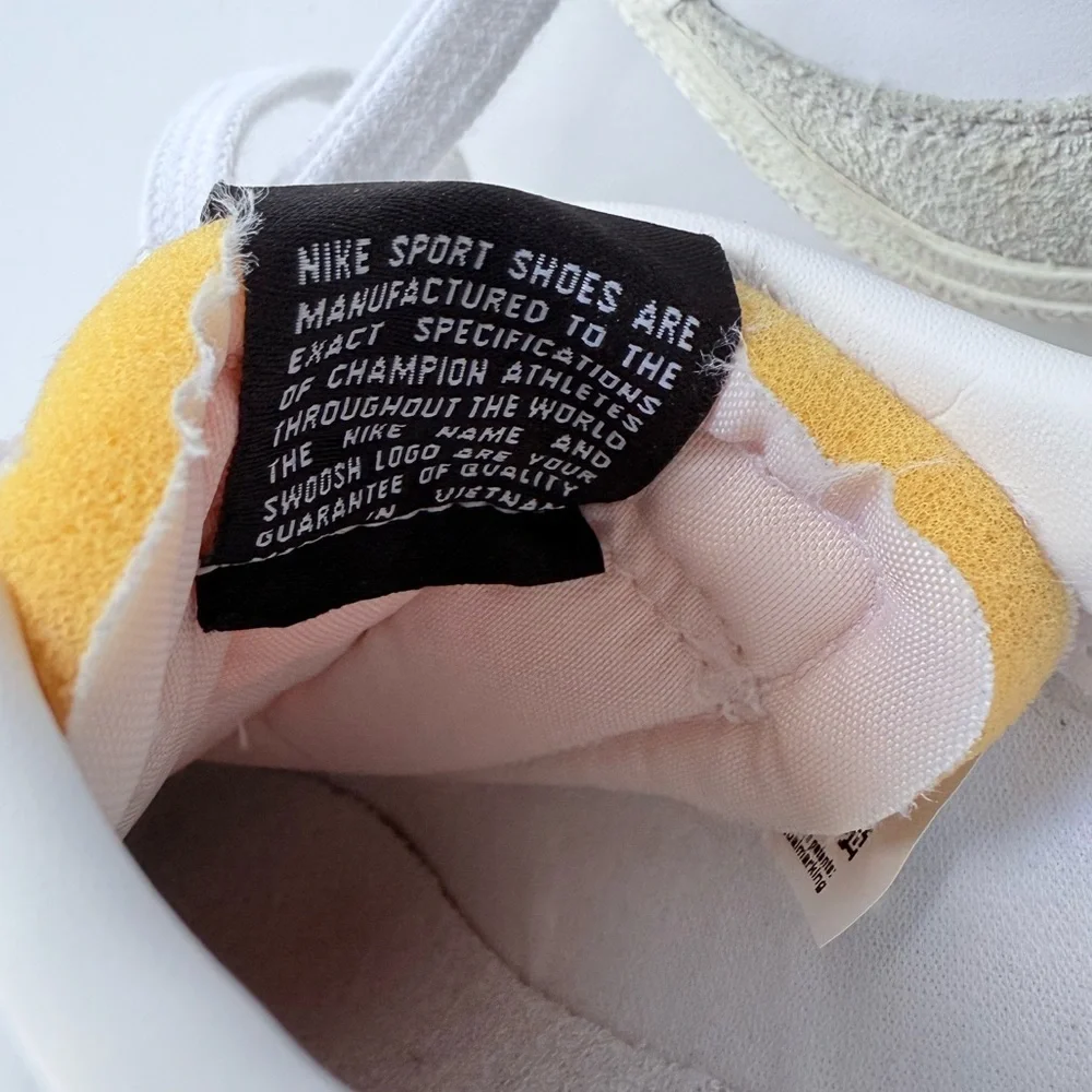 Nike Blazer ‘77 Low Platform Sneaker White Leather Black Gray Suede Size 9